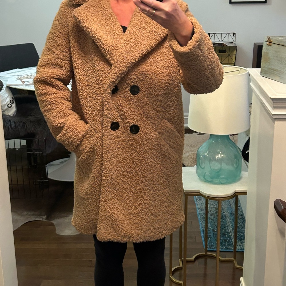 Zara Camel Teddy Coat